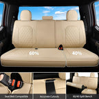 Huidasource Tacoma Front & Rear Full Set Seat Covers Fit for Toyota Tacoma 2016-2023 Double & Crew Cab SR SR5 Limited TRD Sport/Pro/Off Road, Automotive Car Seat Cushion Cover (Full Set/Beige)