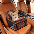 Dog Car Seat for Small Dogs Under 30 lbs - Easy to Clean, Dirt Resistant & Anti-Scratch Durable with Storage Pockets, Compatible with Dog seat Belt, Cold Pat Optional(Coffee+pat)