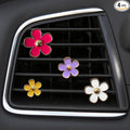4 Pcs Metal Daisy Air Vent Clips Flower Car Air Freshener Clip Air Conditioning Outlet Clip Bling Charm Car Inter Decor Accessories for Girls Women