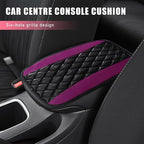Car Center Console Cushion Pad, PU Leather Waterproof Auto Armrest Box Cover Protector, Comfortable Armrest Seat Box Cover Mat, Universal Car Accessories for SUV Truck (Purple)