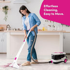 WECLEAN C4 Pink Carpet Cleaner Machine, Portable 800W 18KPa Deep Cleaner with Stand-Up Handle and Wide Squeegee for Pet Stains on Carpets, Rugs, Upholstery and Car Interiors, 3L Clean/1.5L Dirty Tank