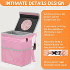 Pink Car Trash Can Cute, Pink Car Accessories for Women Waterproof Automotive Garbage Cans Leak Proof Vehicle Trash Can