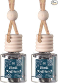 CANDECraftCo 2 Pack Bookish Scents Car Air Freshener for Essential Oils, Aromatherapy Automobile Diffuser, Gift for Her, Library, Book Lover Gift, Reading Bibliophile (Book Boyfriend)