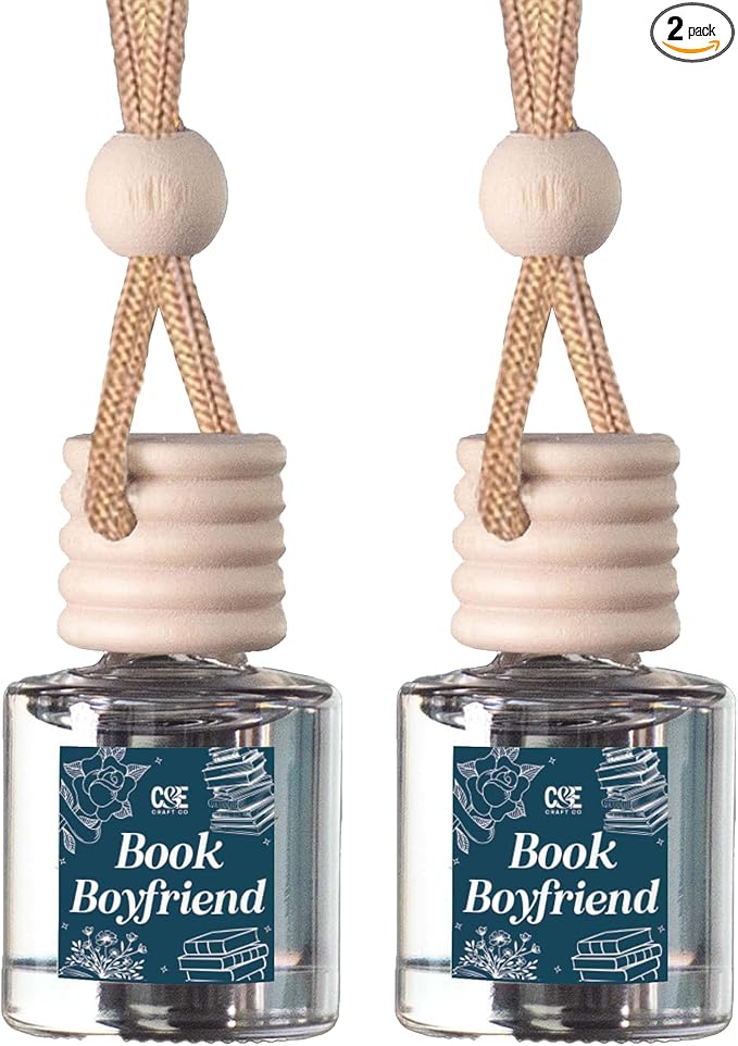 CANDECraftCo 2 Pack Bookish Scents Car Air Freshener for Essential Oils, Aromatherapy Automobile Diffuser, Gift for Her, Library, Book Lover Gift, Reading Bibliophile (Book Boyfriend)