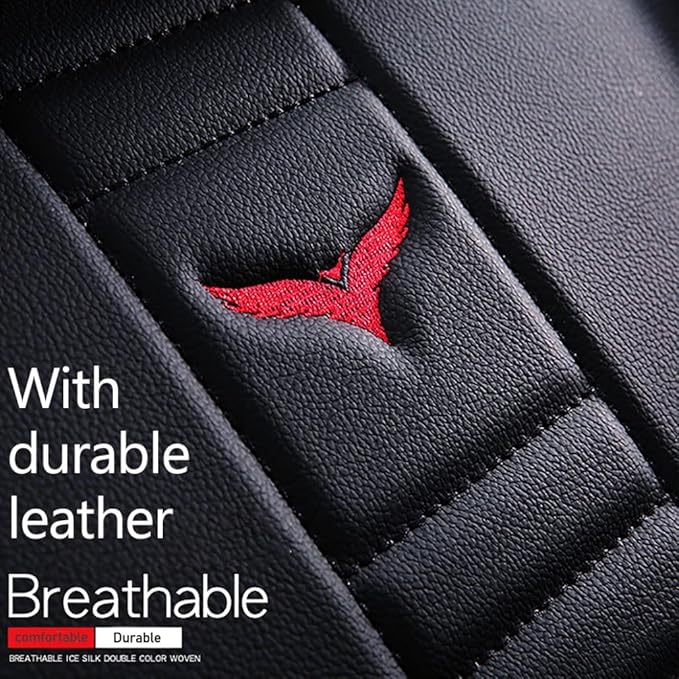 for Toyota RAV4 2008-2025 Car Seat Covers, Full Coverage Customized Seat Covers Premium Leather Waterproof Stain-Resistant Easy to Install (Front Set, Black&Red)