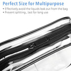 PACKISM Clear Makeup Bags - 3 Pack Clear Travel Bags for Toiletries for Women, Cosmetic Bags Carry on Toiletry Travel Essentials, Black Large