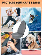 Waterproof Towel Car Seat Cover, Sweat Protection for Yoga, Swimming & Beach, Universal Non-Slip Seat Protector for Cars and SUVs, Post-Workout Essentials, Machine Washable (Gray, 1-Pack)