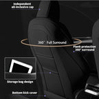 AOMSAZTO Car Seat Cover Fit for Tesla Model Y 2020 2021 2022 Full Set Black Customized Seat Covers, Custom Fit Full Set Faux Leather Black