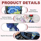 uxcell Sky Blue Small Bouquet Car Air Freshener Vent Clips, Mini Decorative Rose Bouquet with Fragrance Diffuser for Women, Automotive Air Freshener Decoration, Style 1