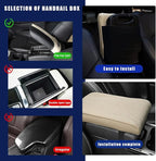 Ziciner Car Center Console Cover, Leather Memory Foam Armrest Cushion Protection Pad, Waterproof Hand Rest Pillow with Height Increase, Universal Accessory for Most Car (Beige #Angel)