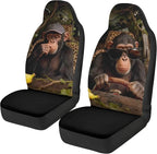 Funny Car Front Seat Covers Breathable Car Seat Cover for Front Seats Set of 2 Gorilla Elastic Polyester Removable Automotive Accessories for Cars Sedans and SUVs