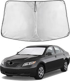 EcoNour Windshield Sunshade Compatible for Toyota Camry 2007-2009 2010 2011, LE, SE, SE Nightshade, XLE, XSE, TRD, Sun Visor for Front Windshield Sun Shade Cover, UV Heat Protector, Car Accessories