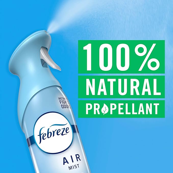 Febreze Air Mist, Air Freshener Spray, Odor Fighting Room Spray, Deodorizer for Home Bathroom Kitchen Office Apartment Dorm Room Classroom, Heavy Duty Crisp Clean Scent, 8.1oz (Pack of 3)