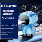 Robot Intelligent Aromatherapy Machine, Smart Cute Robot Car Air Freshener - Fine Spray/Fillable/Four-Gear Adjustment/Vibration Sensing/On-Off/Large Capacity Long-Lasting Fragrance/V3 (Blue, Ocean)