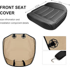 Car Seat Cover for Luxury & Comfort - PU Leather, Anti-Slip, Full Wrap Protection with Storage Pocket for Bottom Cushion - Universal Fit for 95% of Vehicles (Black,2 Piece)