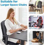 Teemour High Back Support Pillow for Office Chair, Fully Support Back Cushion - Memory Foam Lumbar Support Pillow for Offfice Chair, Desk, Gaming Chair, Promotes Posture Pain Relief Adjustable Straps