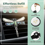 Dragonfly Car Vent Clips Cute Air Freshener Clip Accessories Decorations for Decor Iridescent Abalone Dashboard Ornament for Women