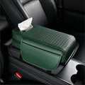 Car Armrest Cushion Cover Car Center Console Memory Foam Booster Pad with Storage Pocket and Tissue Hole for Sedan Vehicle (Green, 12.99 * 7.09 * 2.95'' / 33 * 18 * 7.5 cm)