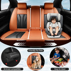 Fit HRV Car Seat Covers Compatible with Honda HRV 2016-2025 2026, Premium Leather Breathable,Wear Resistant, Airbag Compatible, All-Weather Protection & Full Coverage, Full Set Orange&Black