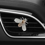 White Silver Bee Car Air Vent Clips,Bling Rhinestone Car Air Fresheners Vent Clip,Cute Aromatherapy Diffuser Car Vent Clip Interior Decoration Charm Accessories for Girl Women