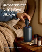 Waterless Diffuser for Essential Oil, Smart Car Air Freshener Diffuser with 3 Mist Grades & 3 LED Light Colors, Auto On/Off, Rechargeable Scent Air Machine