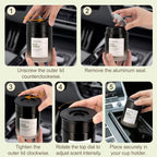 Car Air Freshener, Sandalwood Pine Scent Diffuser with Rotating Cap for Adjustable Fragrance Intensity, Gel Odor Eliminator for Home Car Bathroom, Every 6.4 oz Lasts 90 Days, 2 Pack, Black