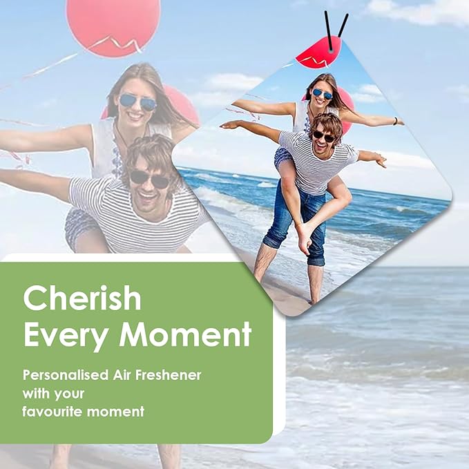 Custom Air Freshener for Car - Double Sided Photo Personalized Car Scents Air Freshener, Smell Air Fresheners With Picture for Wardrobe, Bathroom,Hanging Ornaments (lozenge)