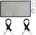 SunGrow  Dog Seat Belts with Barrier, 2 Adjustable 28" Nylon Belts, 24" x 45" Micro Mesh Net Divider for Cars, SUVs, and Trucks, 4 Hooks and Luggage Ropes for Assembly, Black, 1 Set per Pack