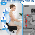 Seat Cushion, Chair Cushions for Office Chairs/Desk Seats/Wheelchair - Hip&Sciatica&Tailbone Pain Relief Memory Foam Office Chair Cushion for Long Sitting Office Workers(Black, X-Large)