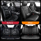 Fit Forester Car Seat Covers for Subaru Forester 2007-2025 2026 - Upgraded Premium Waterproof & Breathable Leather, Airbag Compatible, All-Weather Seat Cushion Protector (Full Set, Black)