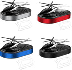 Solar Powered Car Air Freshener - Helicopter Design - Long Lasting Fragrances - Red