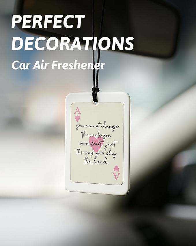 Pink Lucky 8 Ball Car Air Freshener 4 Pcs, Trendy Coquette Bow Disco Ball Inspirational Hanging Air Freshener for Cars Closet Drawer Books, Girly Car Accessories Mirror Decor for Women