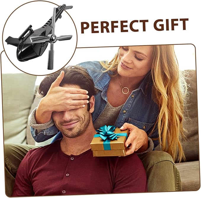 Rotating Helicopter Car Aromatherapy Diffuser Air Freshener for Vehicle Cute Air Outlet Ornament for Home and Office Decoration