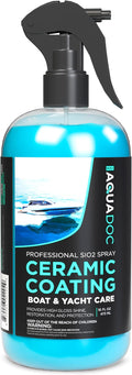AquaDoc Boat Ceramic Coating Spray - SiO2 Marine Wax for Boats - Helps Provide Glossy Shine & UV Protection - Water-Repellent Ceramic Wax Spray for Boats, Yachts & Watercrafts - 16oz