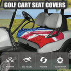 Biyejit Golf Cart Seat Covers with 4 Pockets Golf Cart Seat Towel Blanket Fits 2-Seat Golf Carts, Golf Cart Accessories