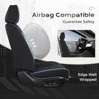 Coverado Car Seat Cover, Cover for Cars Front Seat, Premium Leather, Universal Fit Waterproof Seat Protectors, Car Seat Cushion Non-Slip for Most Cars-BlackBlue