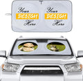 Custom Car Windshield Sun Shade, Personalized Foldable Front Window Sun Visor Protector Shield with Your Customized Photo Text Logo Design, Fits Most Sedans, SUVs, Vans, MPV, Trucks (Large)