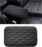 Car Center Console Pad, Waterproof Auto Armrest Seat Box Cover, PU Leather Arm Rest Protector Cushion Pad, Universal Vehicle Interior Protection Accessories for Car SUV (Black)