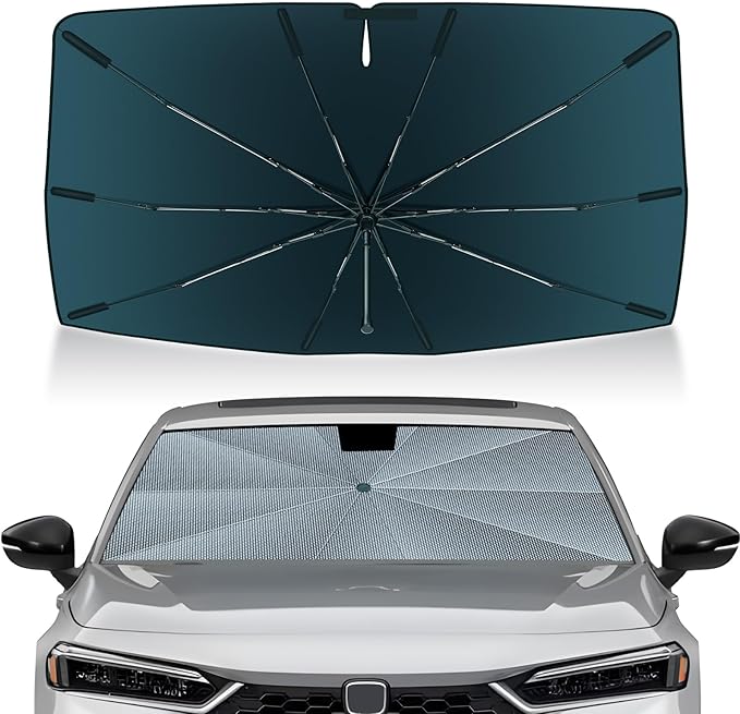 Autorder Windshield Sun Shade Umbrella for 2023-2025 Mercedes-Benz GLC Accessories,Upgraded Ice Crystal Material,Easy Setup Umbrella Sunshade for Car Windshield,100% Sun Blocking