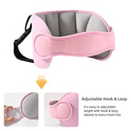 LETTON Car Seat Head Support for Child, Adjustable Toddler Car Seat Head Holder Head Strap, Safe, Breathable Head & Neck Pillow Support Solution– Baby & Kids Travel Accessories, Grayish Pink