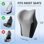 BABUR Car Headrest Pillow | Ergonomic Memory Foam Neck Shoulder Support Pillow with Adjustable Design & Enlarged Surface | Pain Relief for Driving Travel Sleeping | Gray1 Pack