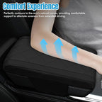 Hovom Car Center Console Armrest Pillow, 12.6"×7.87"×1.97" Leather Arm Rest Cover for Cars, Soft Comfortable Auto Armrest Cushion Pad, Vehicle Middle Console Cover, Car Accessories (Black)