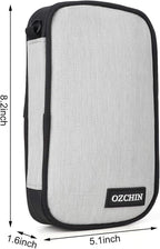 OZCHIN Smell Proof Bag Pocket Bag Activated Carbon Fiber 8'' x 5'' Portable Carry Pouch for Travel (Grey)