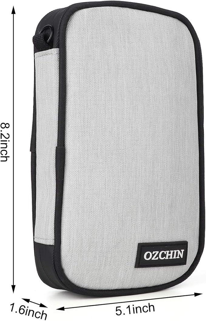 OZCHIN Smell Proof Bag Pocket Bag Activated Carbon Fiber 8'' x 5'' Portable Carry Pouch for Travel (Grey)
