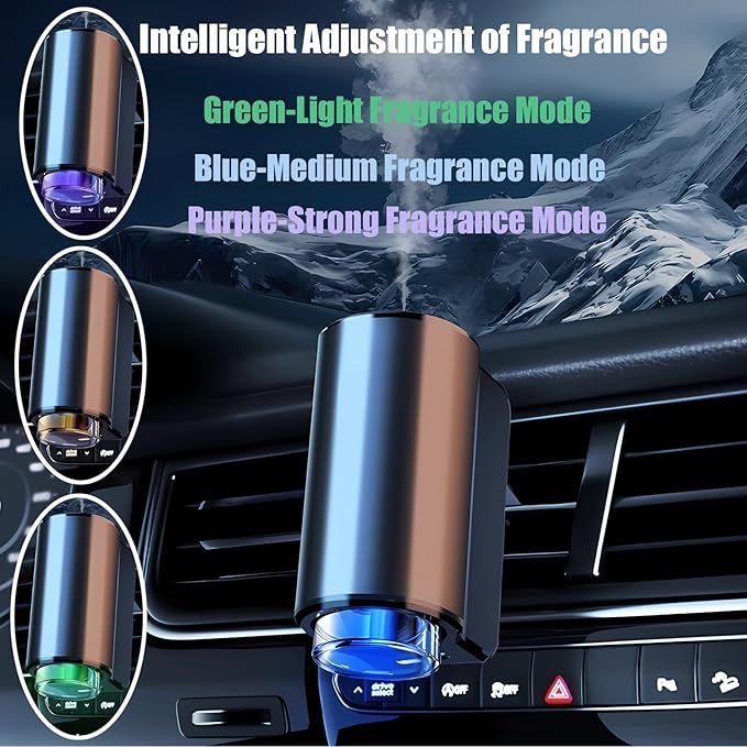 Smart Car Air Freshener Diffuser, Aromatizante Para Carro Inteligente Intelligent Car Aroma, Smart Car Air Freshener with Three Adjustable Auto On Off (Only Aromatherapy Oil, Cologne)