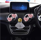 5Pcs Pink Bling Heart Air Vent Clips, Crystal Heart Car Air Fresheners Vent Clips Car Diffuser Vent Clip Rhinestone Car Decoration Car Interior Decor Cute Car Accessories,Interior Accessories