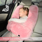 Travel Pillow, Car Pillow for Kids & Adults, Kid Travel Sleeping Pillows for Neck & Body Support, Car Travel Essentials Pillow on Road Trips, Pink