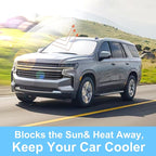 Windshield Sun Shade Custom Fit for 2021 2022 2023 2024 2025 2026 Chevrolet/Chevy Tahoe Accessories Foldable Sunshade Sun Blocker Protect Car from Sun Rays & Heat Damage Keep Car Cooler