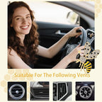 Bee Car Decor,2pcs Cute Bumblebee Car Air Freshener Vent Clips,Bling Yellow Bee Alloy Vent Clips Dashboard Accessories with Rhinestones,Refillable Diffusers
