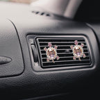 2 PCS Car Air Vent Clip Accessory, Air Vent Decor Charm, Car Interior Accessories Air Freshener (NO REFILL PADS) for Women, Rhinestone Crystal Air Conditioner Outlet Decoration (Pink Turtle)